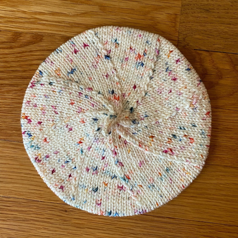 Misha & Puff NWT Simple Beret, 0-6m, Lolipop Confetti 100% Merino Wool